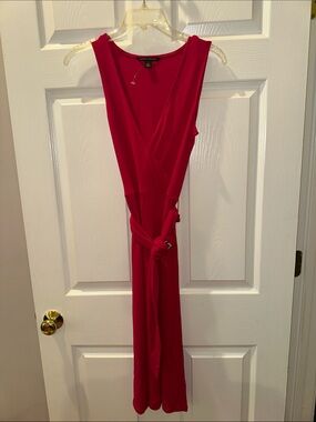 Banana Republic Sleeveless Red Maxi Wrap Dress